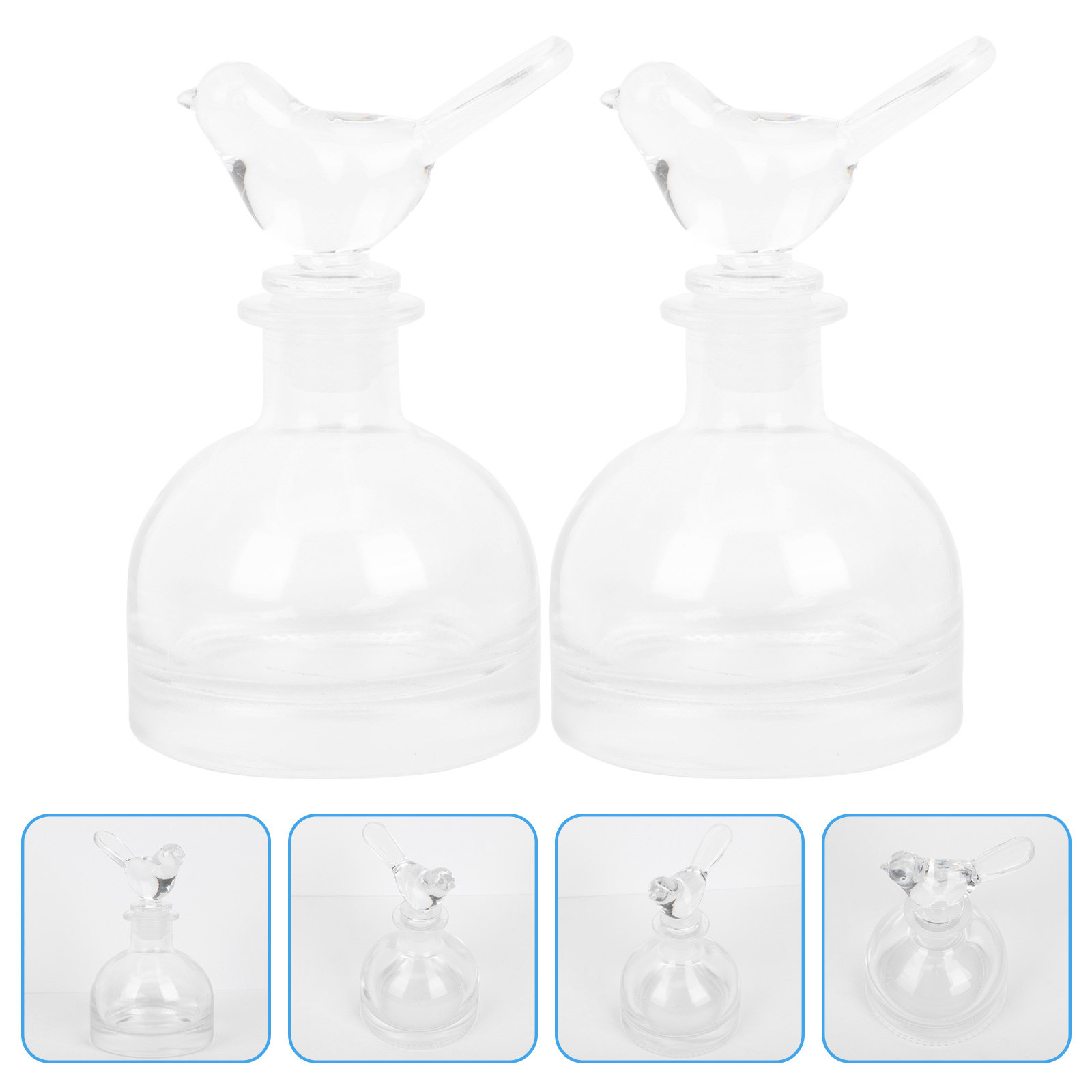 Home Fragrances - 2Pcs Glass Perfume Bottles Premium Clear