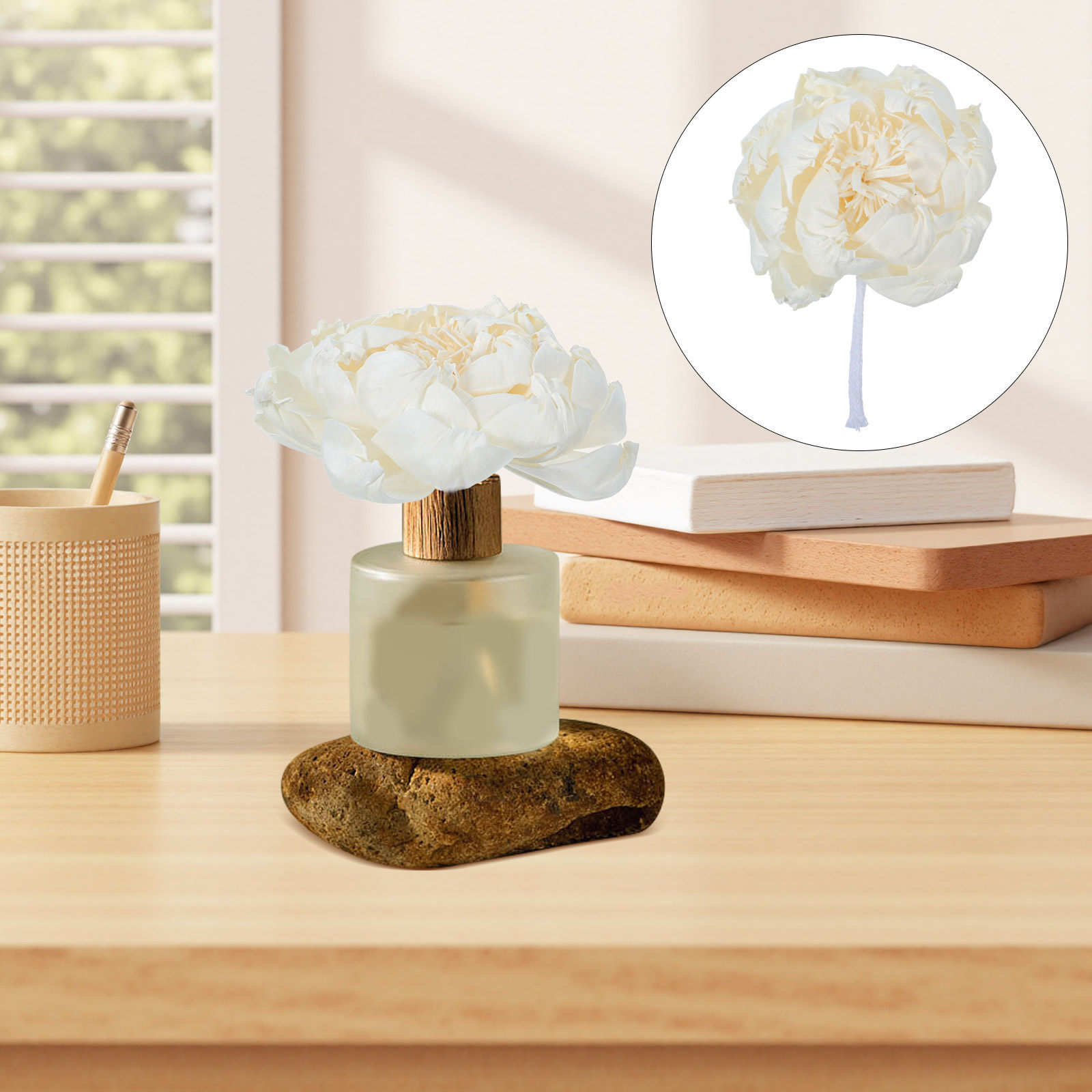 Home Fragrances - Peony Head Fragrance Diffuser 12Cm Faux